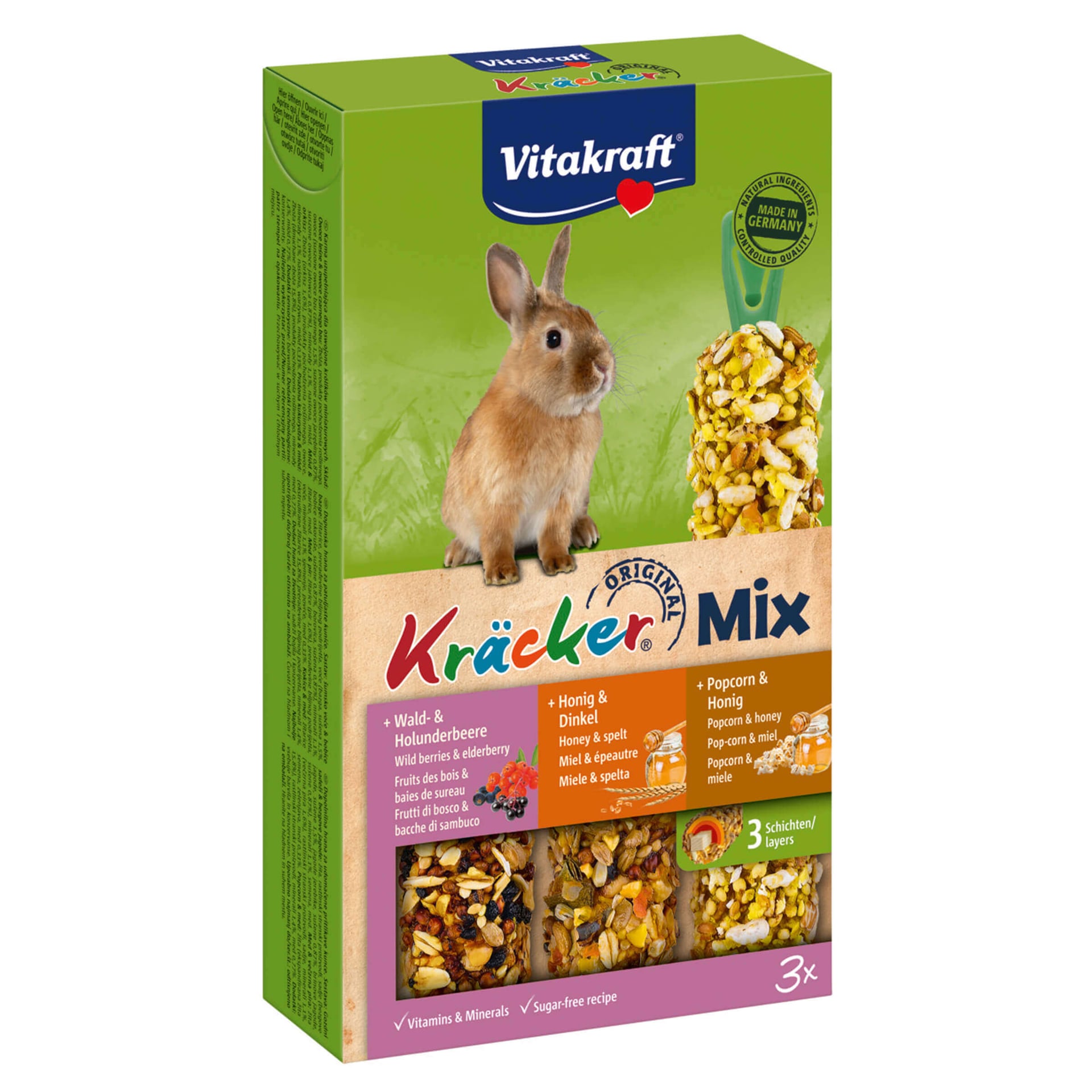 Kräcker Trio-Mix Waldbeeren, Honig & Popcorn