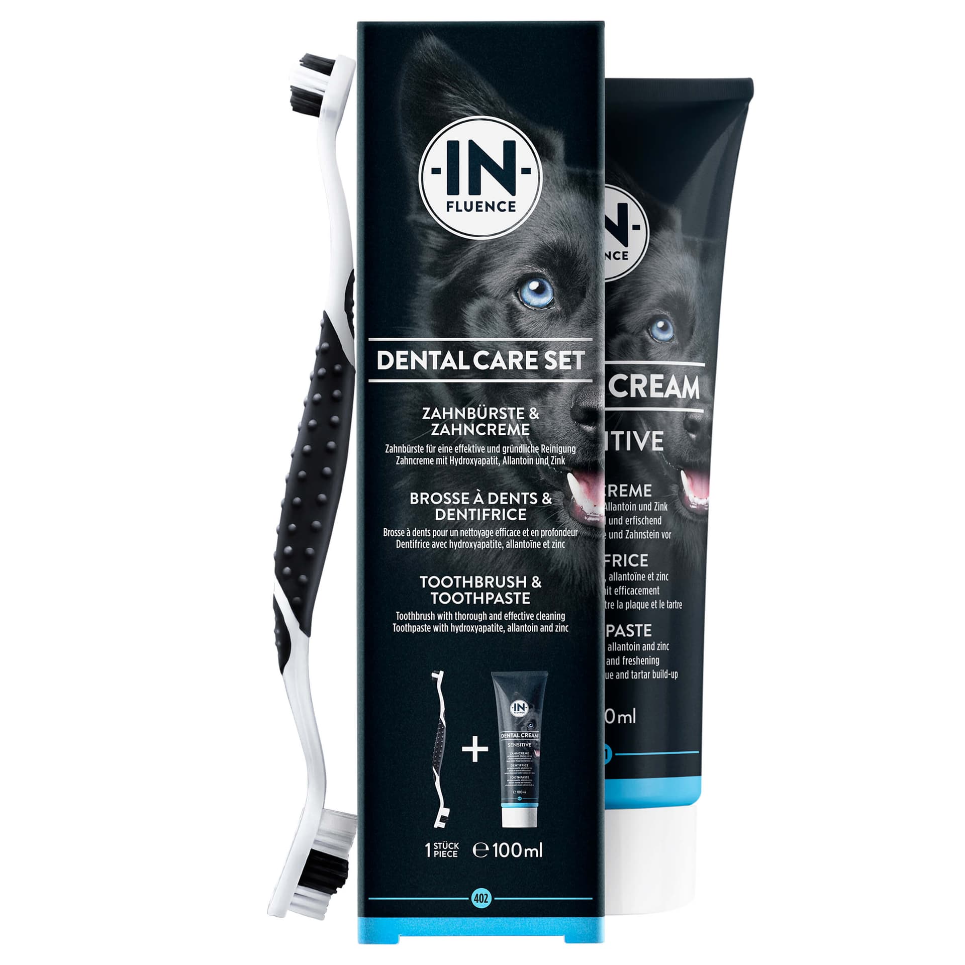 Zahncreme & Zahnbürste Set für Hunde