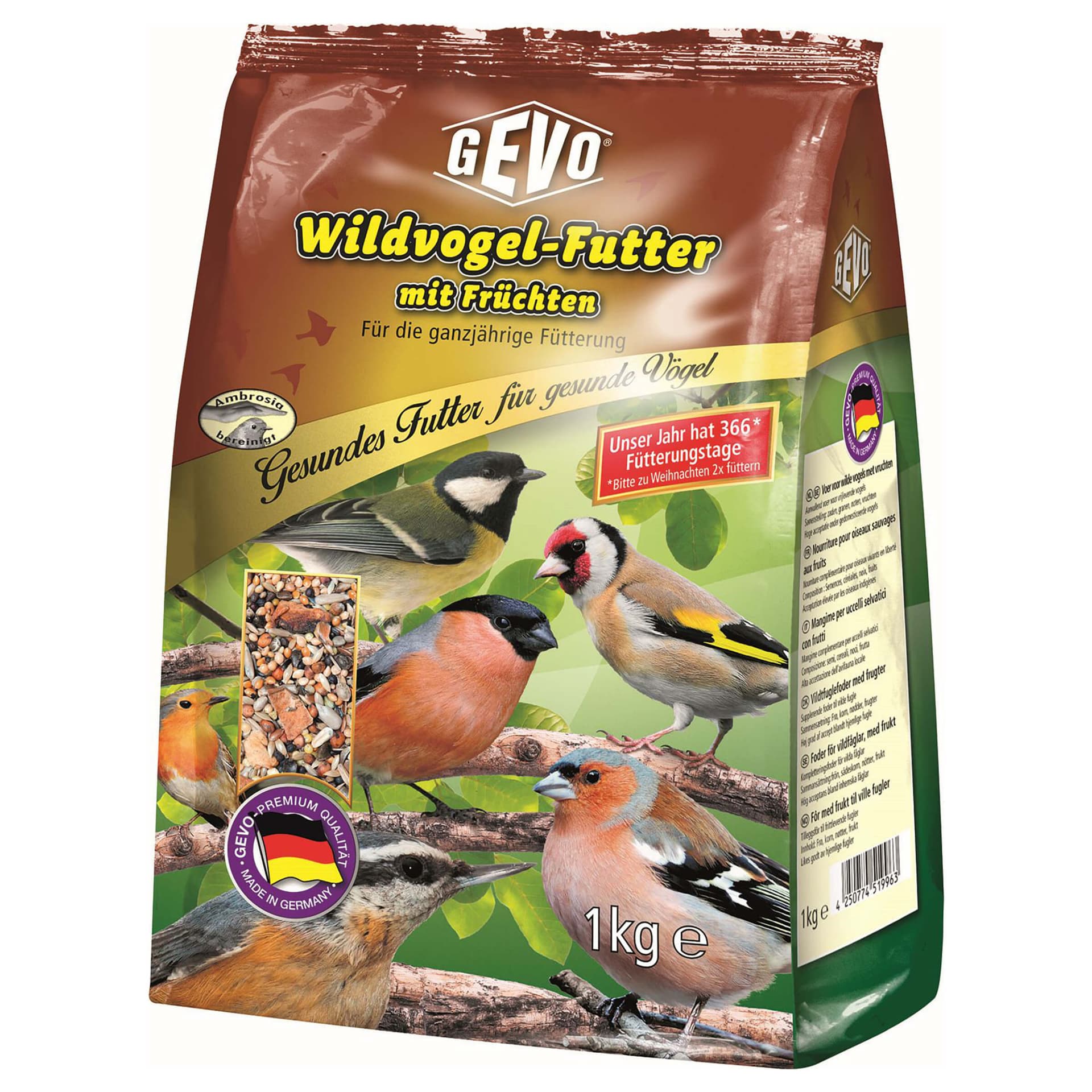 Wildvogelfutter mit Früchten