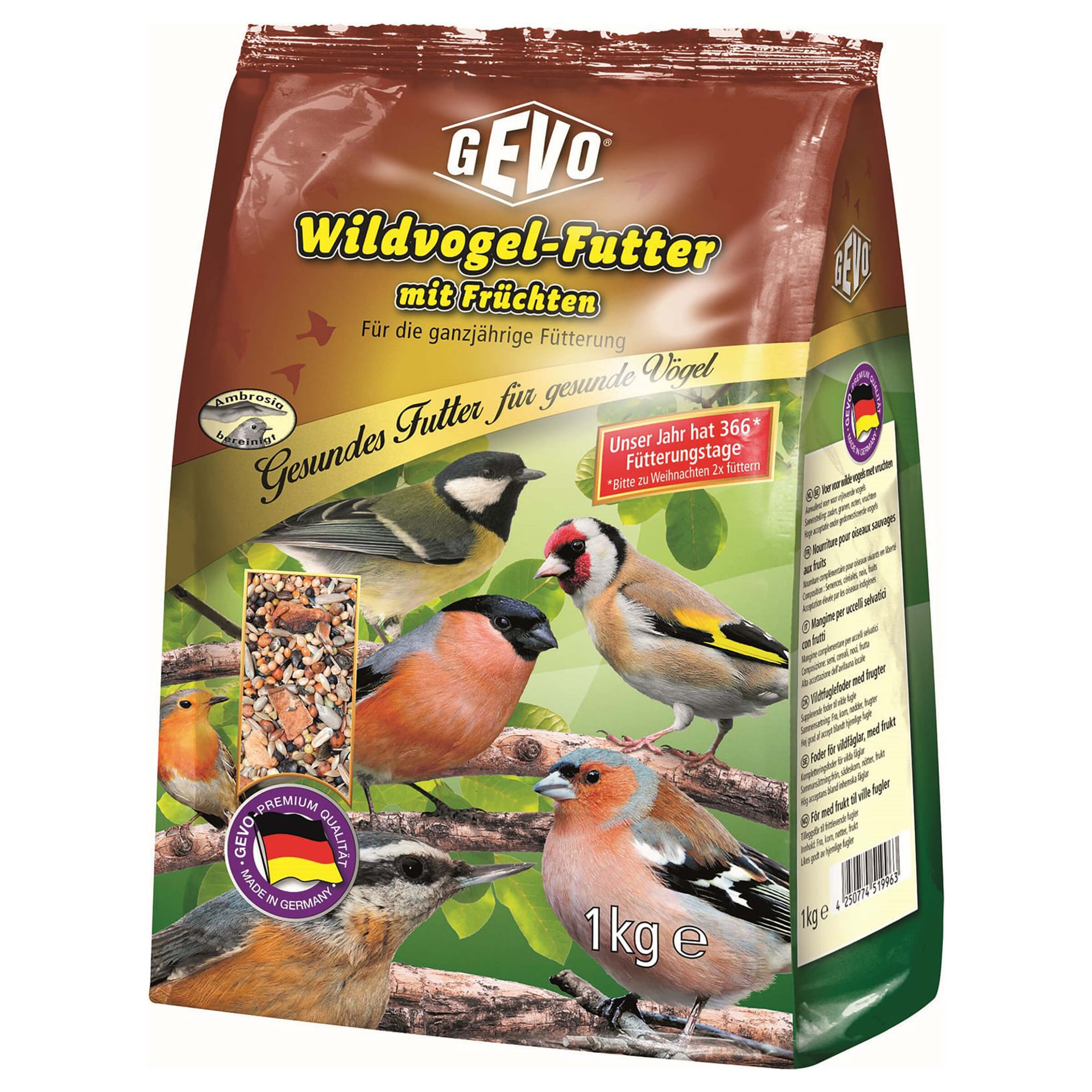 Wildvogelfutter mit Früchten