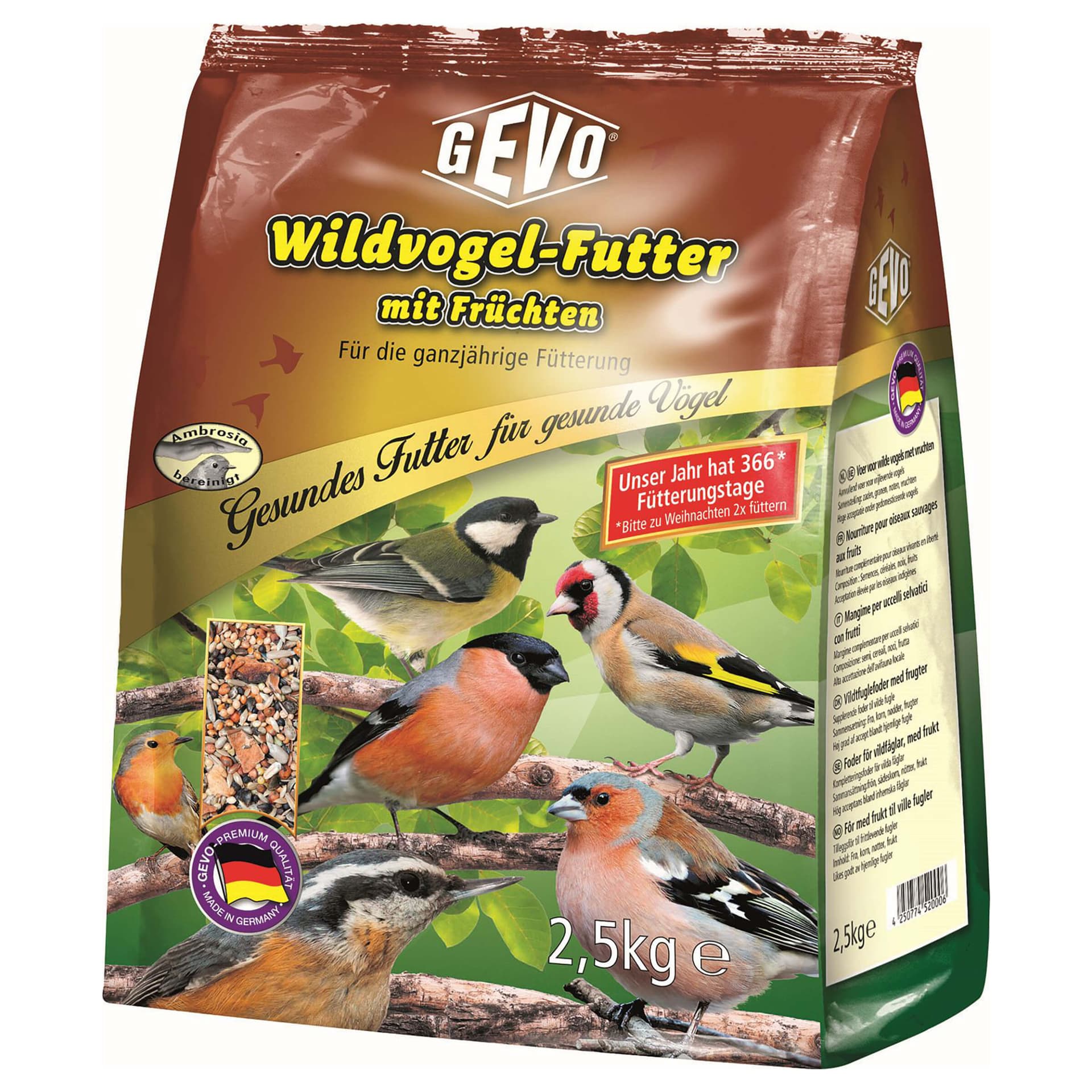 Wildvogelfutter mit Früchten