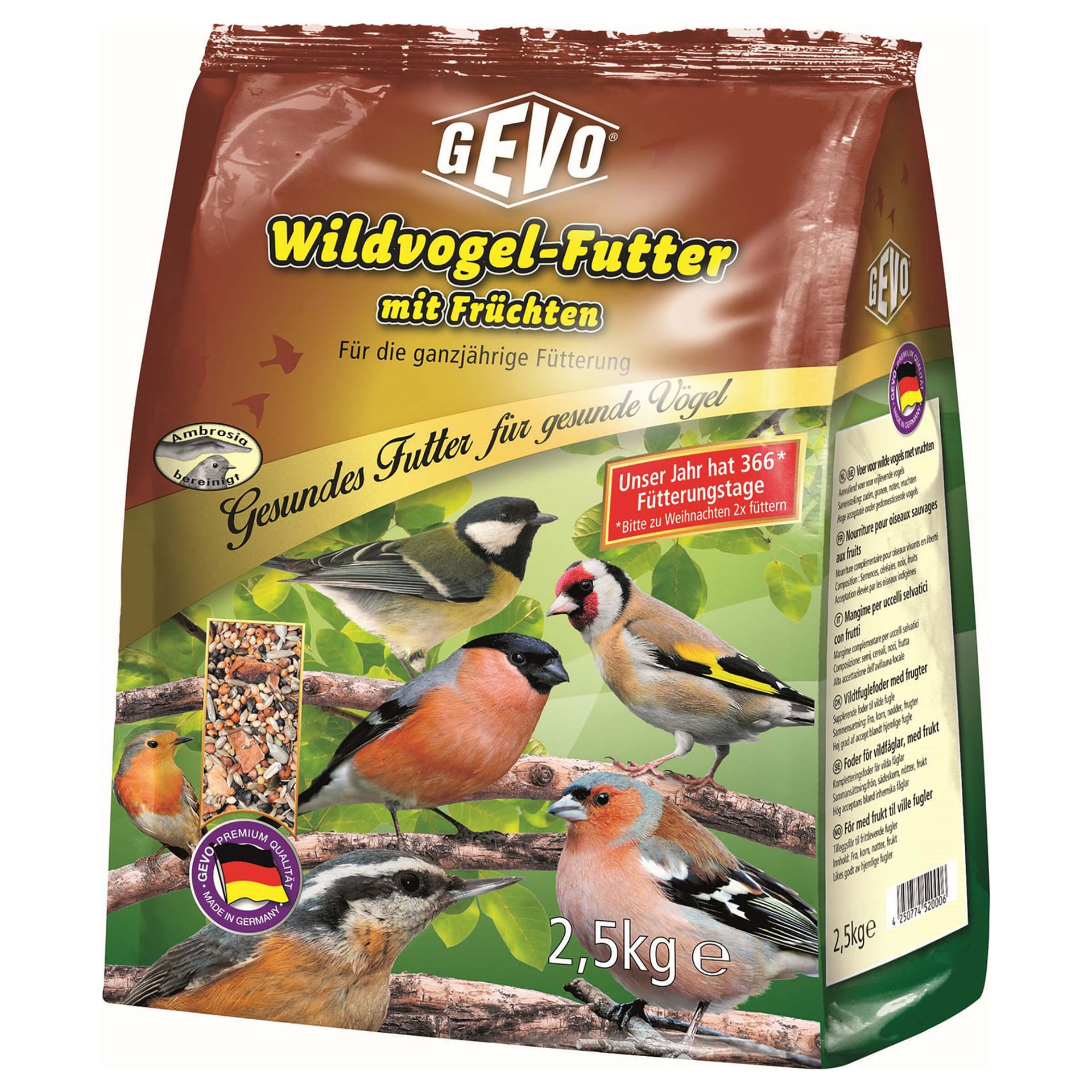 Wildvogelfutter mit Früchten