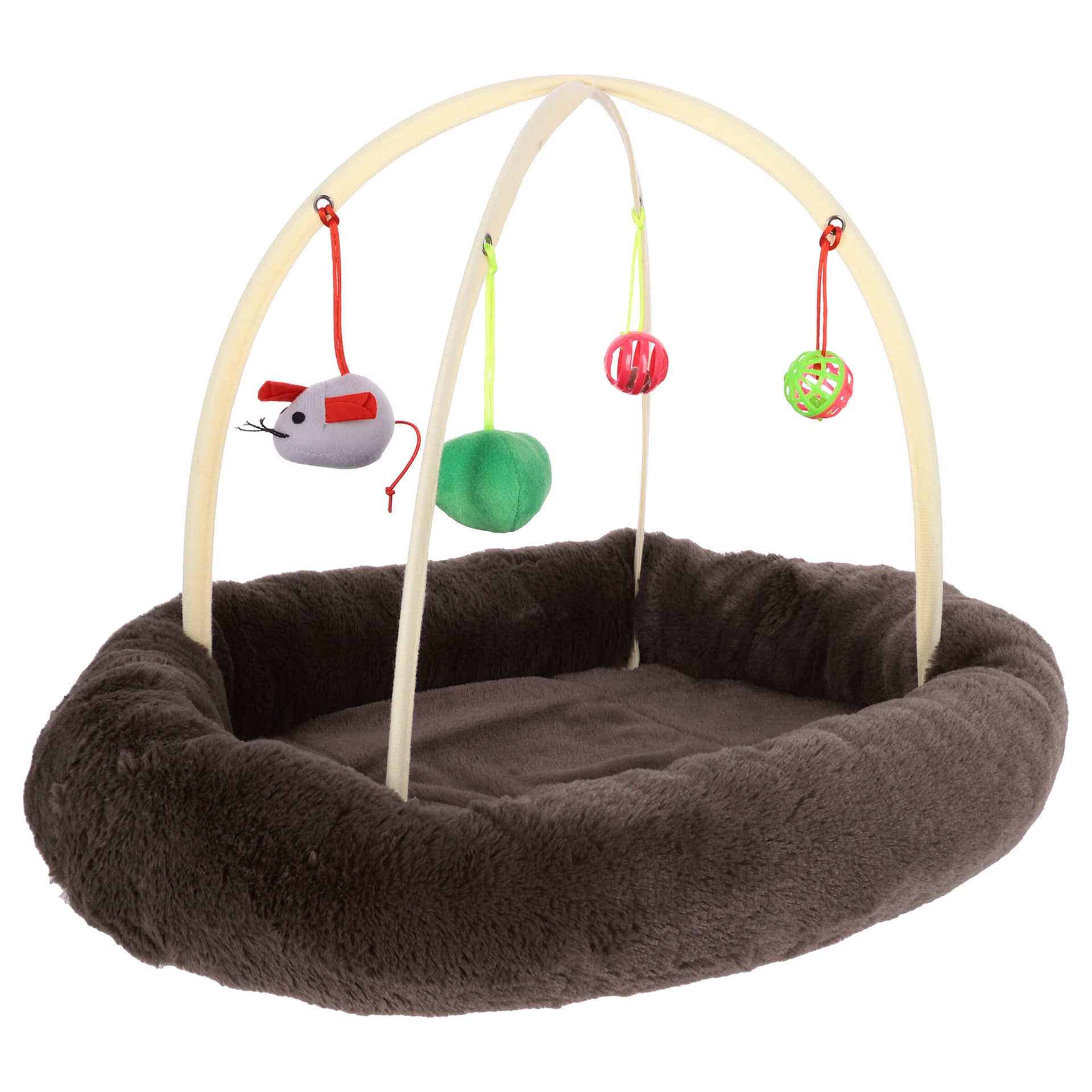 Katzenbett mit Spielzeug