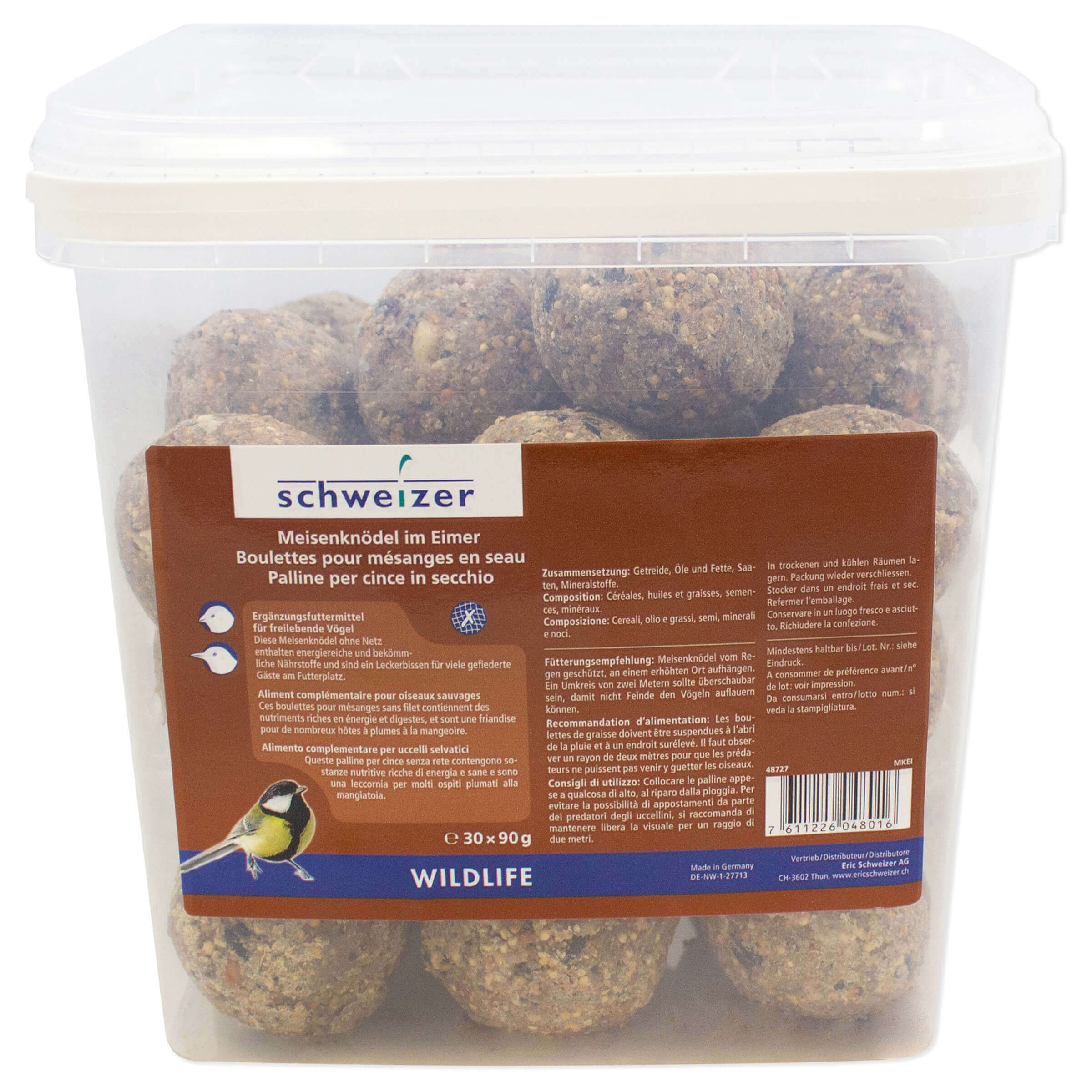 Wildvogelfutter Meisenknödel im Eimer