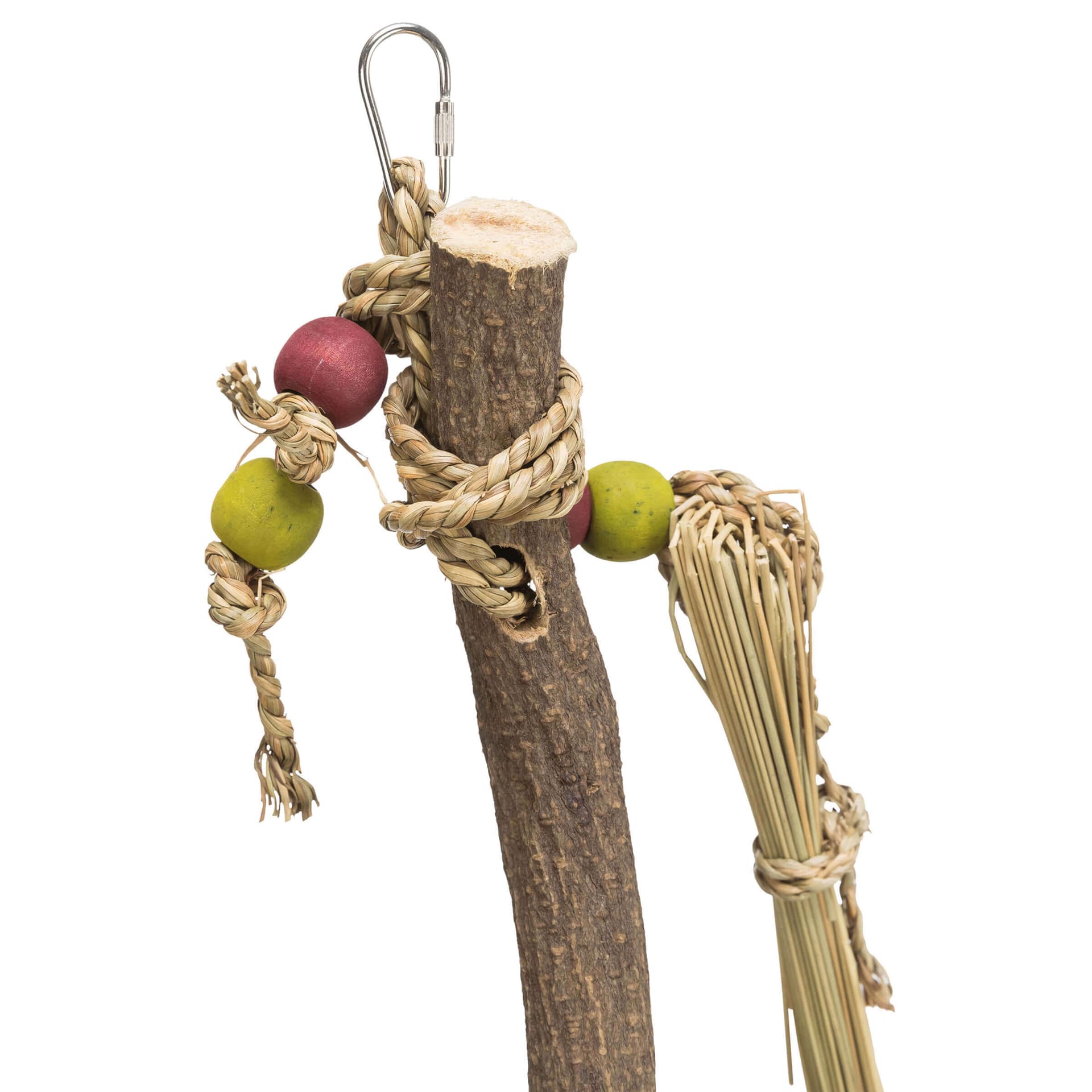Holzspielzeug für Vögel mit Weidenbällen