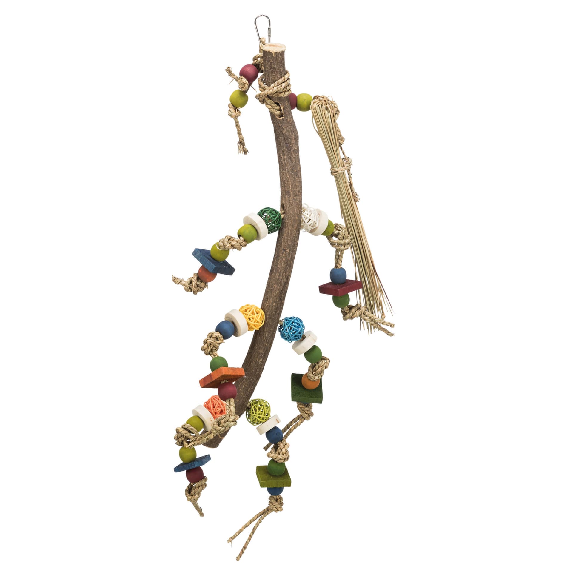 Holzspielzeug für Vögel mit Weidenbällen