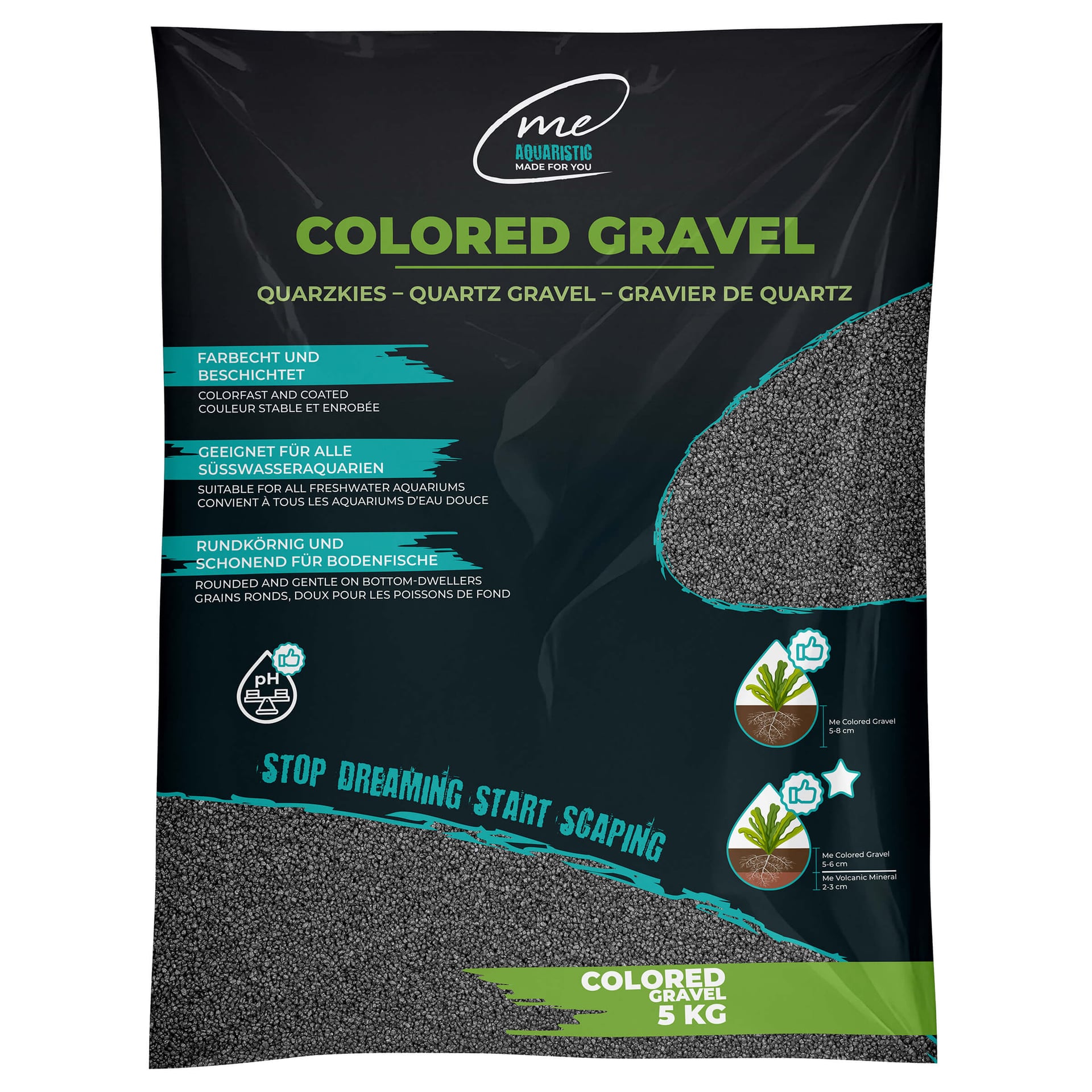 Colored Gravel Granite Grey Aquariumkies