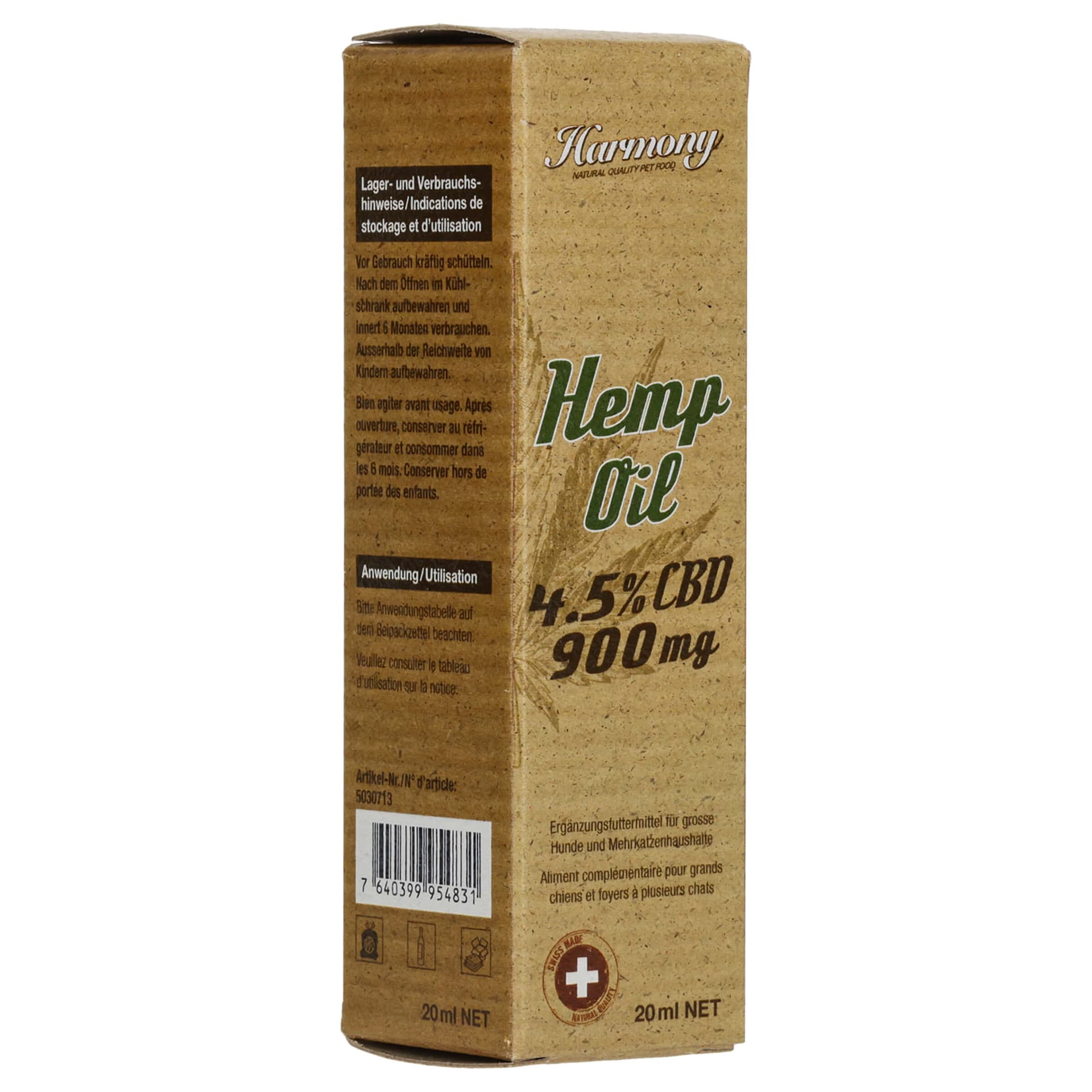 Pet Natural Hemp Oil 4.5% 20ml