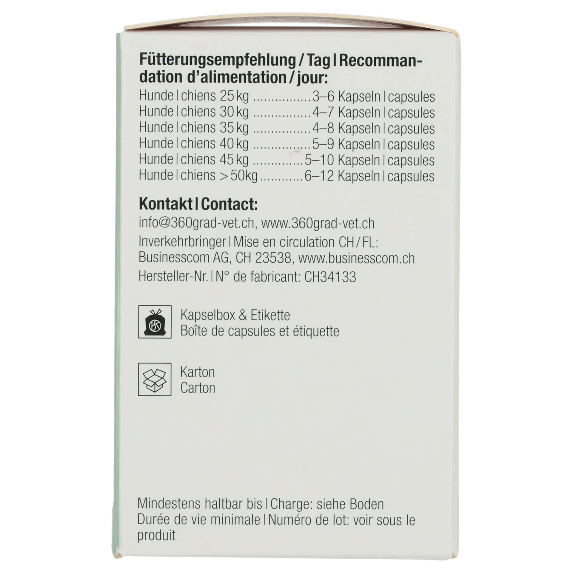 Veterinary Nutrition Dog VET+ CAPS Hemp Basic