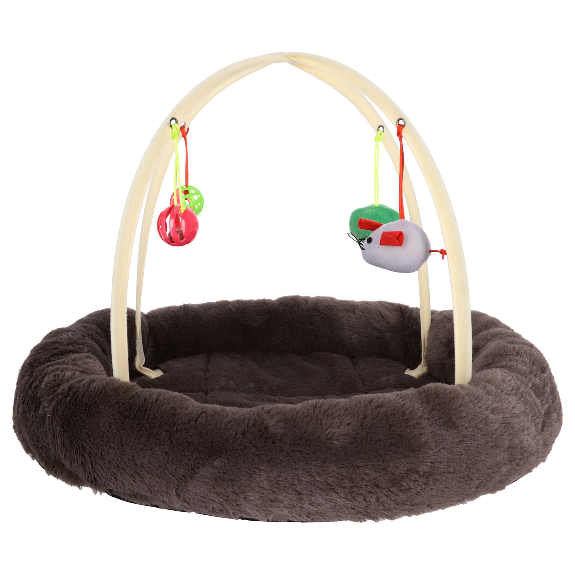 Katzenbett mit Spielzeug