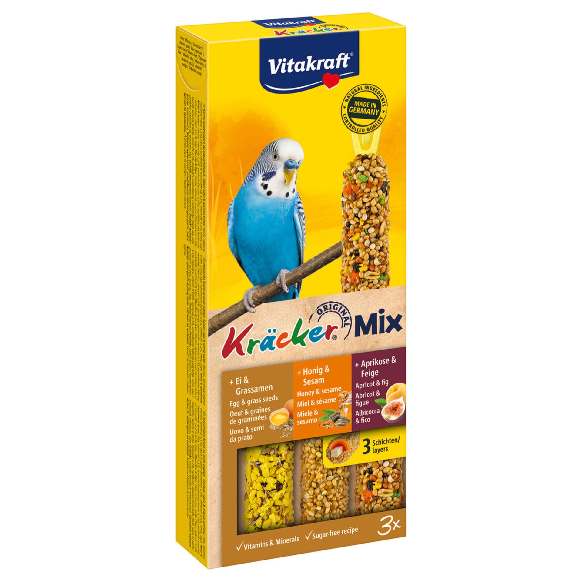 Kräcker Trio Ei, Frucht und Honig für Sittiche