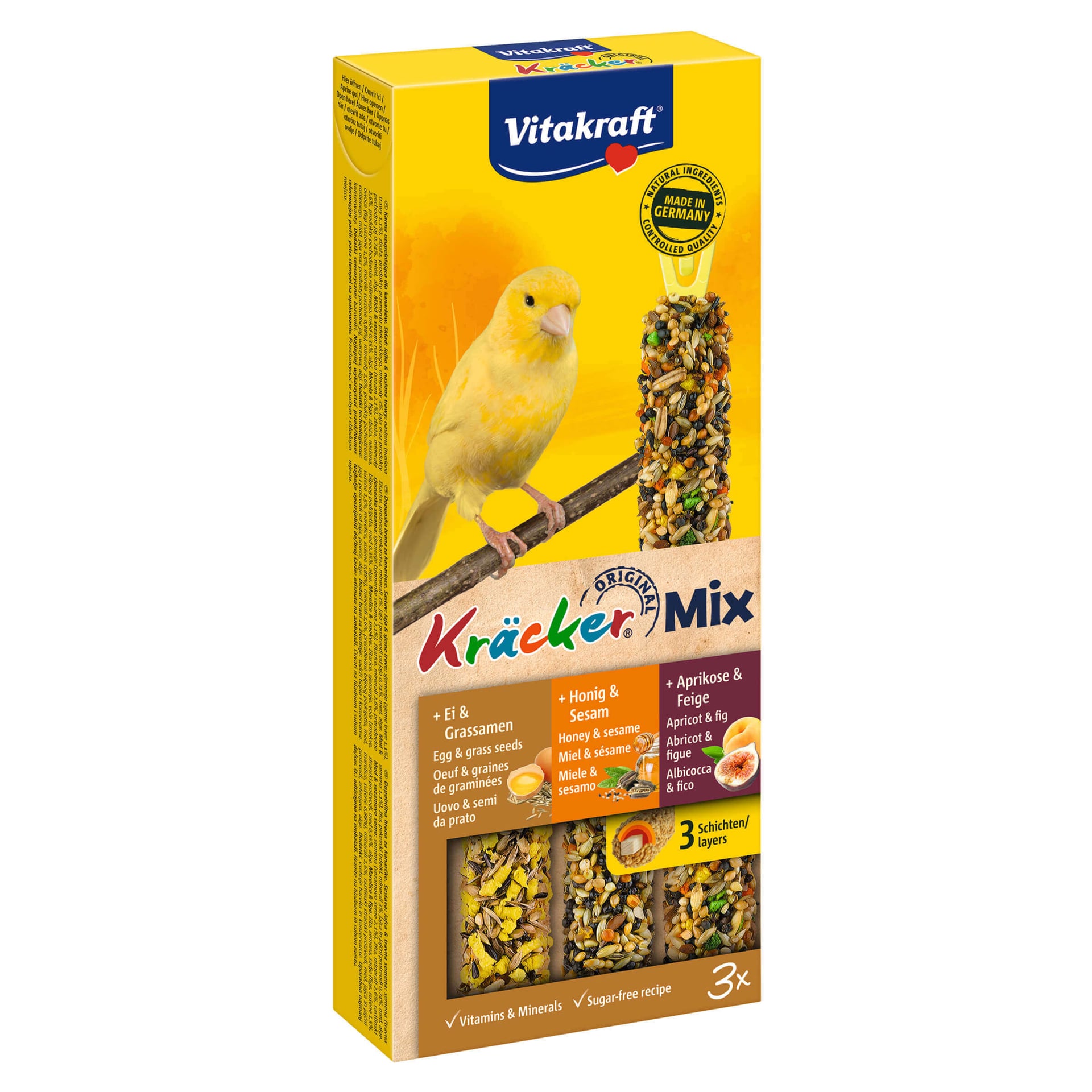 Kräcker Trio Ei, Frucht & Honig für Kanarien