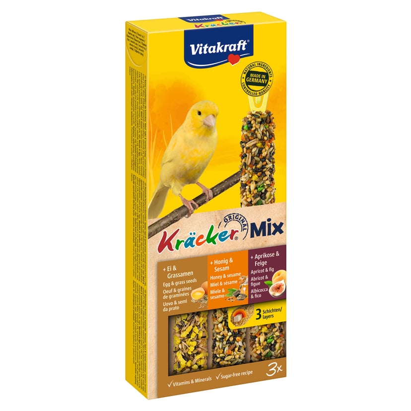 Kräcker Trio Ei, Frucht & Honig für Kanarien