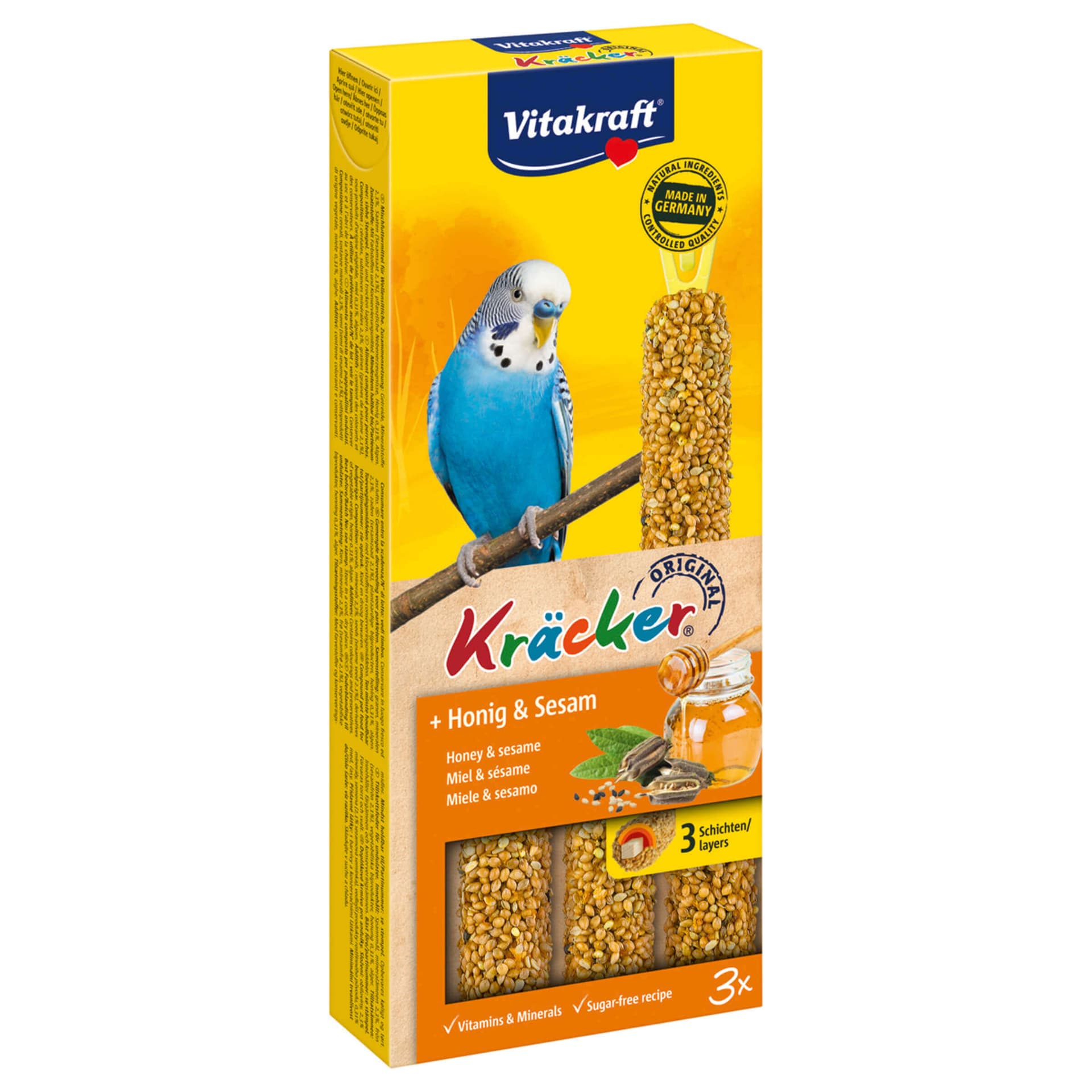 Kräcker mit Honig für Wellensittiche