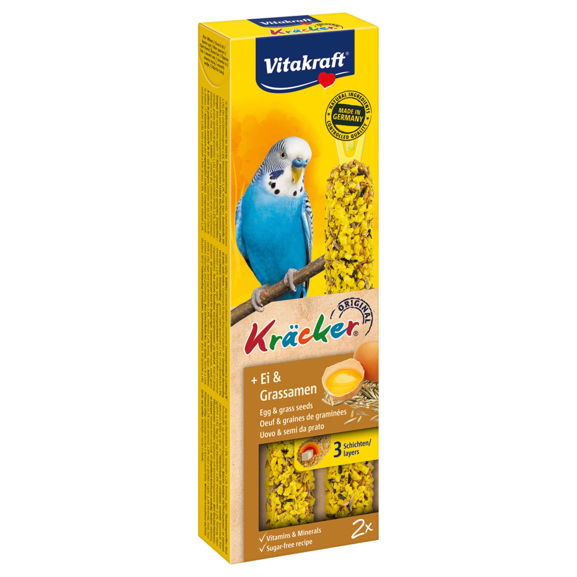 Kräcker Ei und Grassamen Sittich