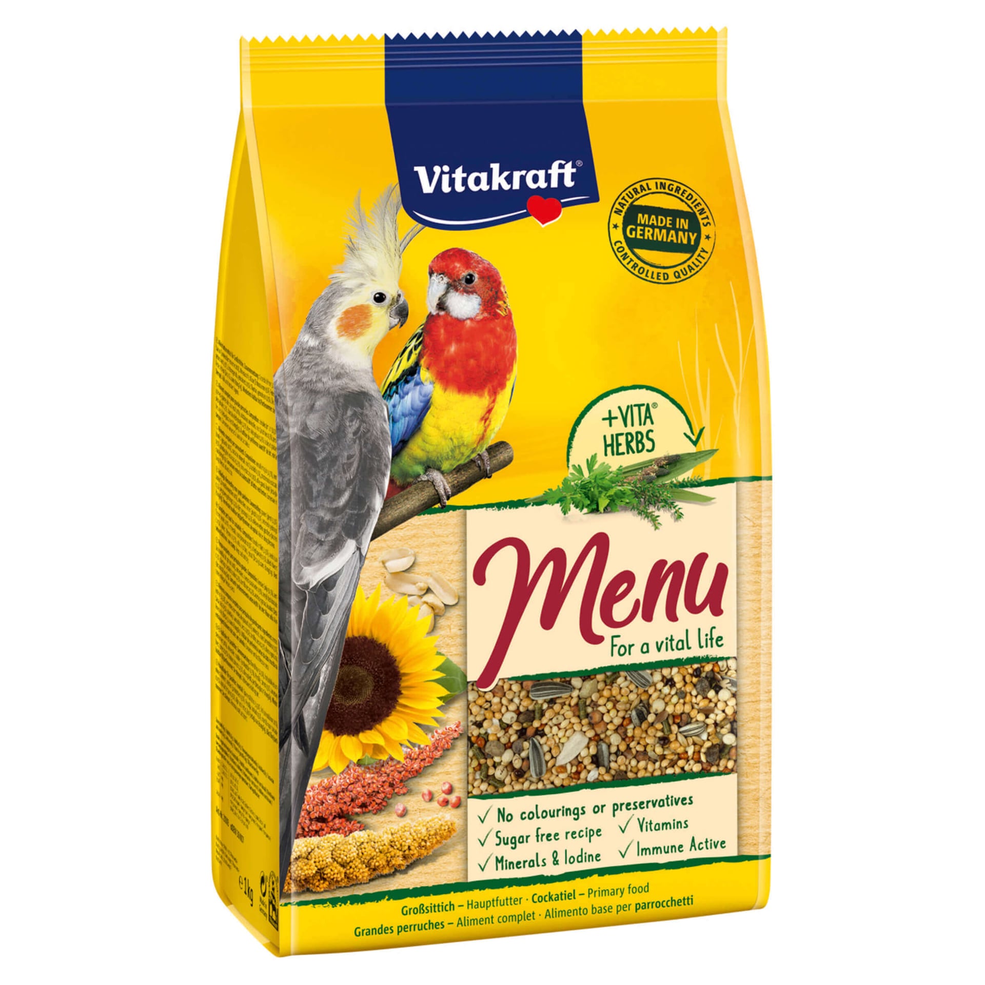 Menü für Grosssittiche