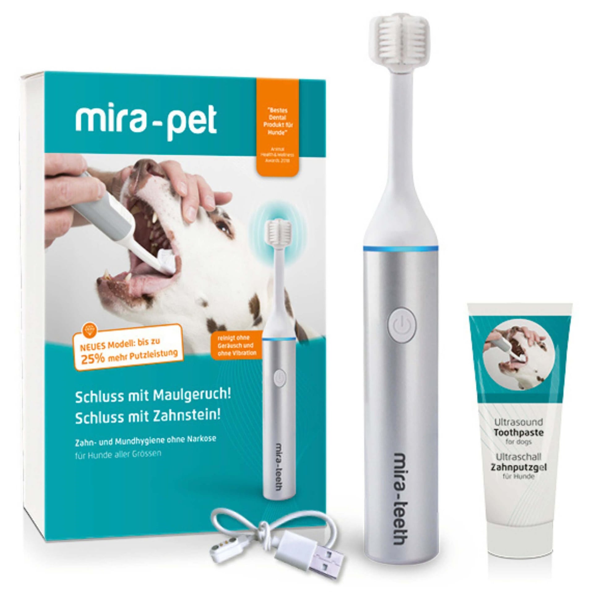Ultraschall Zahnreinigung Starter-Set für Hunde