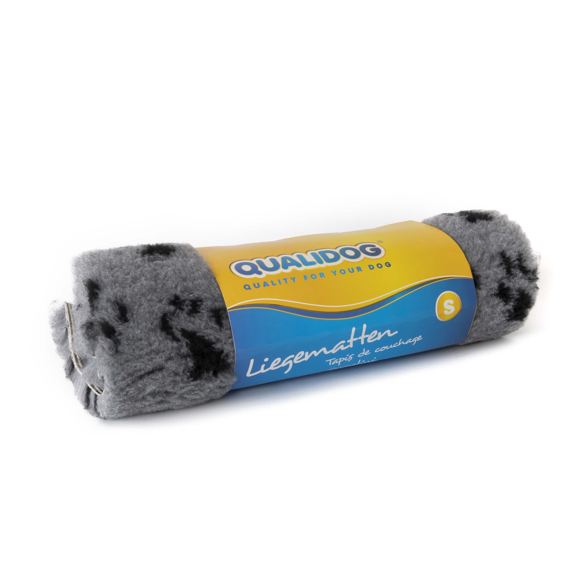 QUALIDOG Liegematte Anti-Slip grau mit schwarzen Pfoten
